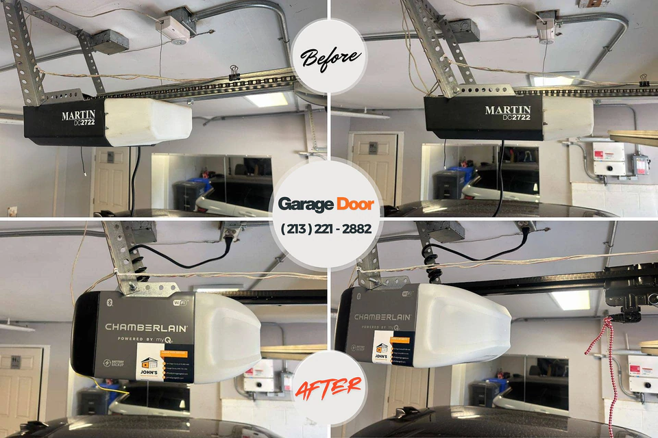 Before and after: garage door repair Cresson, PA